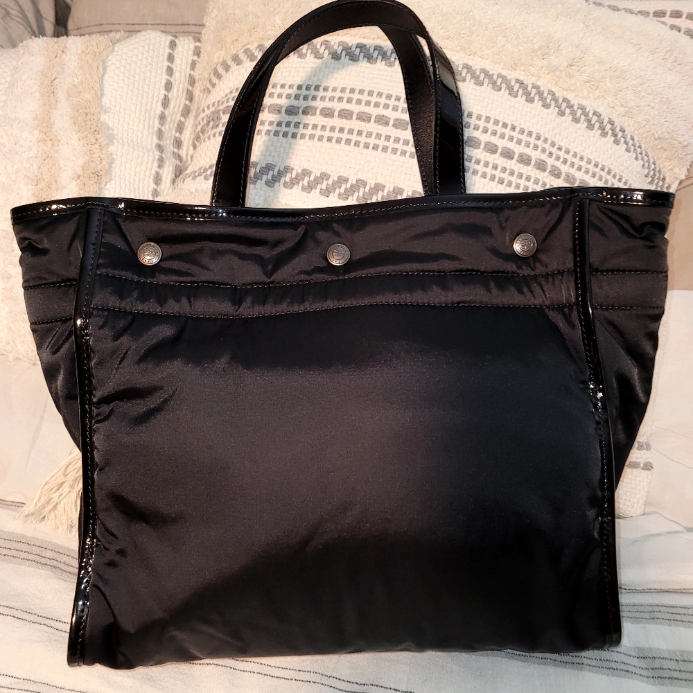 Longchamp Black nylon shopper tote